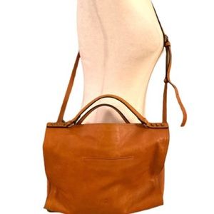 C&C California cognac pebbled leather satchel